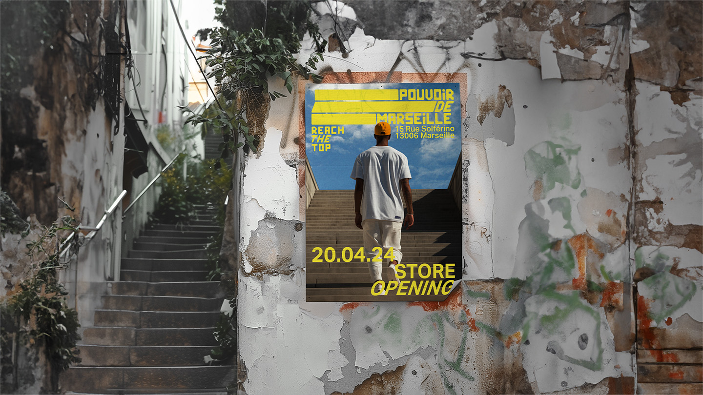 Mockup of the poster for the communication of the PDM branding project
